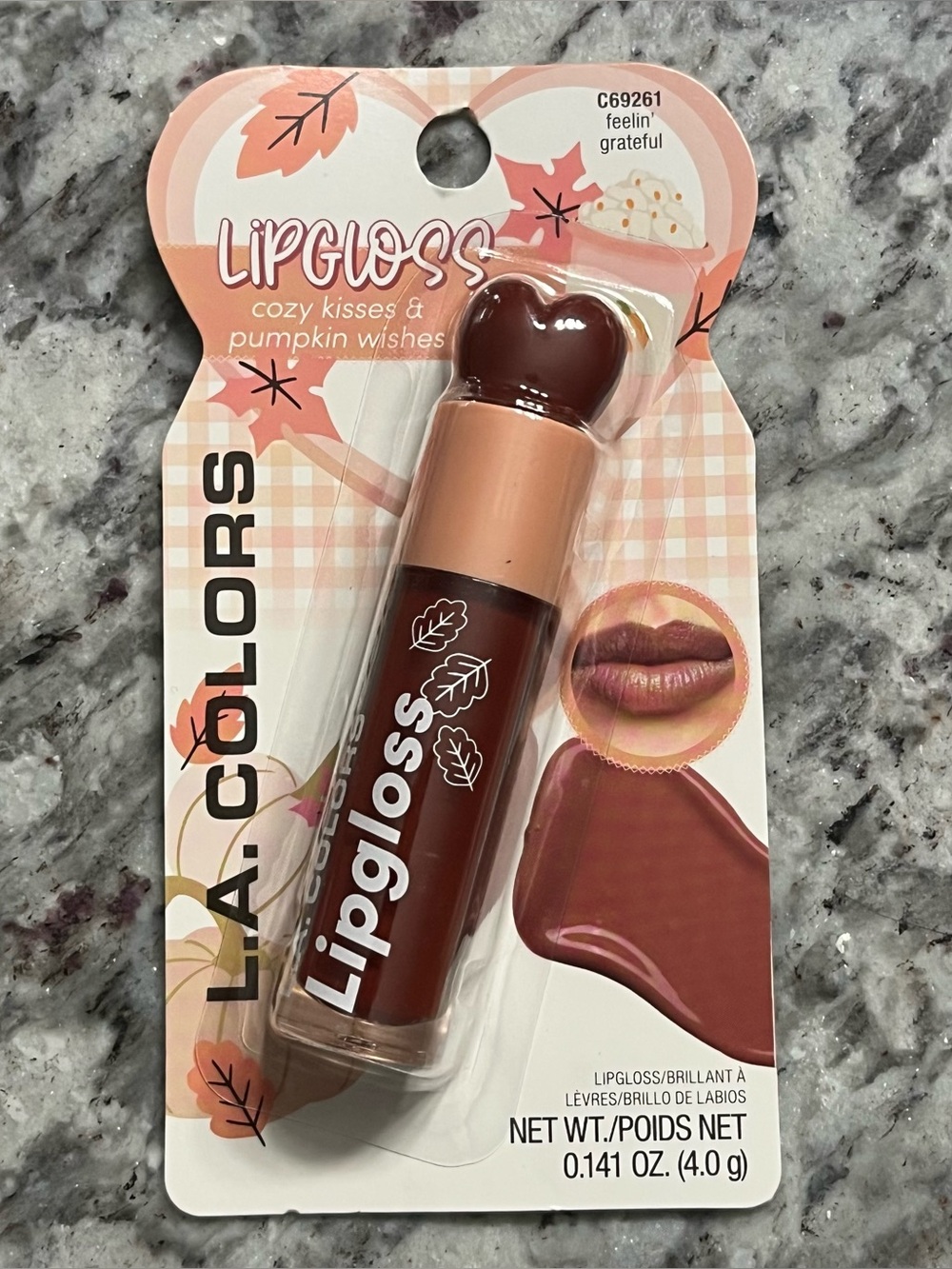 LA Colors Pumpkin Spice Collection Viral Feelin’ Grateful Lip Gloss Fall Heart